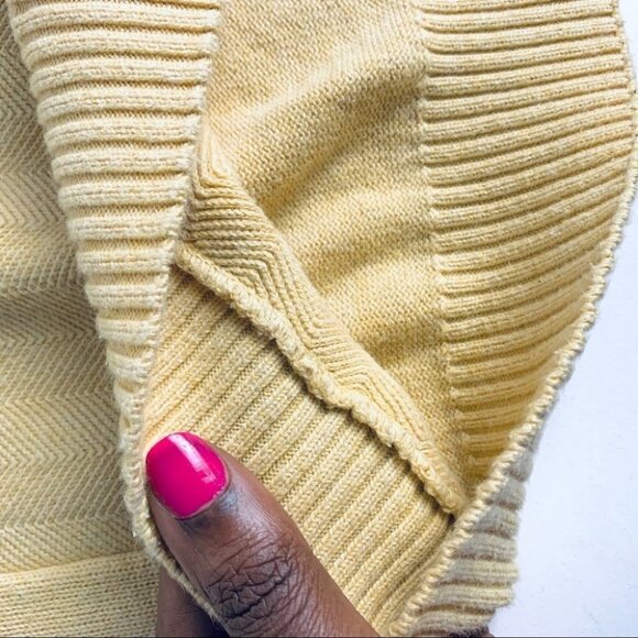 CHAPS YELLOW 100% COTTO KNIT SWEATER LONG SLEEVE TOP WARM UNISEX SIZE SMALL - Picture 5 of 11